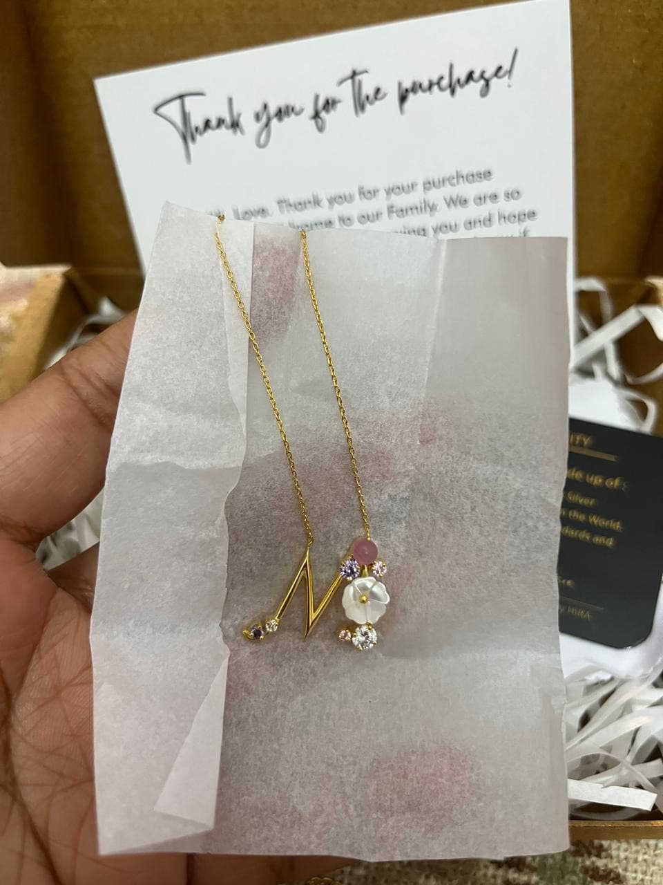 Dreamy flower Blossom initial Necklace