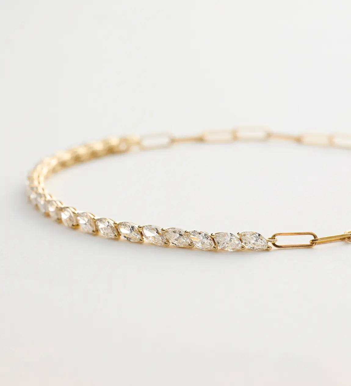 Gold bracelet close-up
